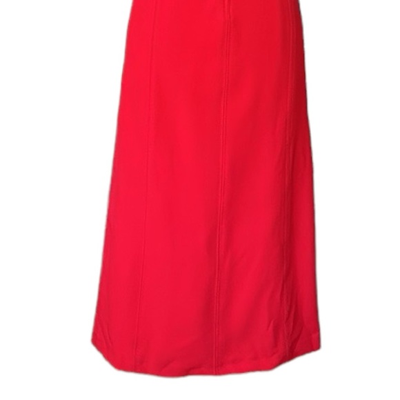 ZARA Red MIDI Dress Column Front Slit Pencil Career Holidays, Size XS - Picture 11 of 16